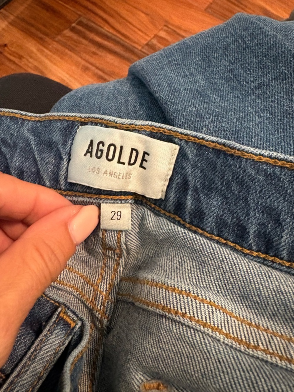 AGOLDE Nico High Rise Slim Straight Jeans 29 Button Fly Medium Wash (0966) - Picture 6 of 11